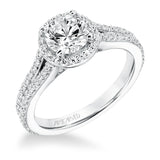 Artcarved Bridal Mounted with CZ Center Classic Halo Engagement Ring Taylor 14K White Gold