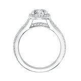 Artcarved Bridal Mounted with CZ Center Classic Halo Engagement Ring Taylor 14K White Gold