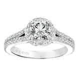 Artcarved Bridal Mounted with CZ Center Classic Halo Engagement Ring Taylor 14K White Gold