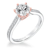 Artcarved Bridal Semi-Mounted with Side Stones Classic Diamond Engagement Ring Maura 14K White Gold Primary & 14K Rose Gold