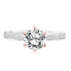 Artcarved Bridal Mounted with CZ Center Classic Diamond Engagement Ring Maura 14K White Gold Primary & 14K Rose Gold