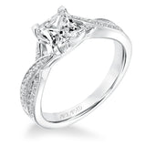 Artcarved Bridal Mounted with CZ Center Contemporary Twist Diamond Engagement Ring London 14K White Gold
