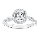 Artcarved Bridal Mounted with CZ Center Contemporary Twist Halo Engagement Ring Kinsley 14K White Gold