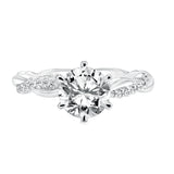 Artcarved Bridal Mounted with CZ Center Contemporary Twist Engagement Ring Marnie 14K White Gold