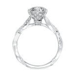 Artcarved Bridal Semi-Mounted with Side Stones Contemporary Twist Engagement Ring Marnie 14K White Gold