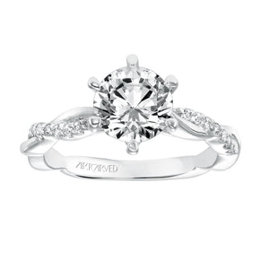 Artcarved Bridal Mounted with CZ Center Contemporary Twist Engagement Ring Marnie 14K White Gold