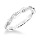 Artcarved Bridal Mounted with Side Stones Contemporary Twist Diamond Wedding Band Marnie 14K White Gold