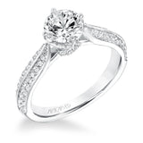 Artcarved Bridal Semi-Mounted with Side Stones Classic Diamond Engagement Ring Eloise 14K White Gold