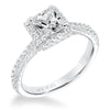 Artcarved Bridal Mounted with CZ Center Classic Halo Engagement Ring Leighton 14K White Gold