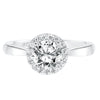 Artcarved Bridal Mounted with CZ Center Classic Halo Engagement Ring Maisy 14K White Gold