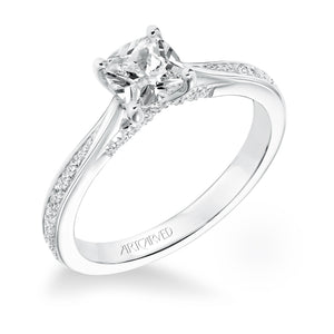 Artcarved Bridal Semi-Mounted with Side Stones Classic Diamond Engagement Ring Marci 14K White Gold