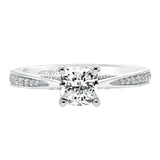 Artcarved Bridal Mounted with CZ Center Classic Diamond Engagement Ring Marci 14K White Gold