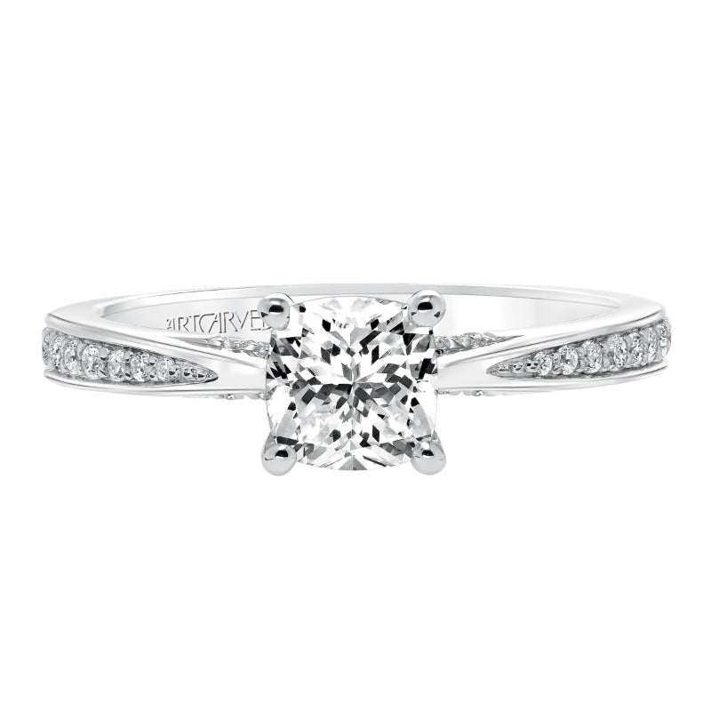 Artcarved Bridal Semi-Mounted with Side Stones Classic Diamond Engagement Ring Marci 14K White Gold