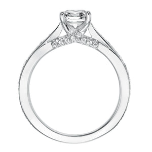 Artcarved Bridal Mounted with CZ Center Classic Diamond Engagement Ring Marci 14K White Gold