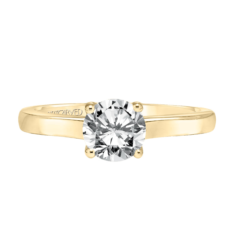 Artcarved Bridal Semi-Mounted with Side Stones Classic Solitaire Engagement Ring Ina 14K Yellow Gold