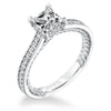 Artcarved Bridal Semi-Mounted with Side Stones Contemporary Rope Engagement Ring Keira 14K White Gold