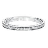 Artcarved Bridal Mounted with Side Stones Contemporary Rope Diamond Wedding Band Keira 14K White Gold