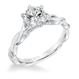 Artcarved Bridal Mounted with CZ Center Contemporary Twist Solitaire Engagement Ring Tala 14K White Gold