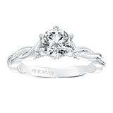 Artcarved Bridal Mounted with CZ Center Contemporary Twist Solitaire Engagement Ring Tala 14K White Gold