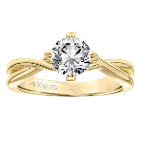 Artcarved Bridal Unmounted No Stones Contemporary Twist Solitaire Engagement Ring Kennedy 14K Yellow Gold