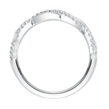 Artcarved Bridal Mounted with Side Stones Contemporary Twist Halo Diamond Wedding Band Charlene 14K White Gold