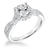 Artcarved Bridal Mounted with CZ Center Contemporary Twist Halo Engagement Ring Eliana 14K White Gold