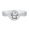 Artcarved Bridal Mounted with CZ Center Contemporary Twist Halo Engagement Ring Eliana 14K White Gold