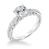 Artcarved Bridal Semi-Mounted with Side Stones Vintage Filigree Diamond Engagement Ring Anwen 14K White Gold