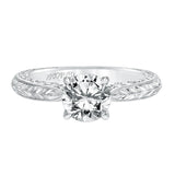 Artcarved Bridal Mounted with CZ Center Vintage Filigree Diamond Engagement Ring Anwen 14K White Gold