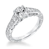 Artcarved Bridal Semi-Mounted with Side Stones Vintage Filigree Diamond Engagement Ring Hattie 14K White Gold