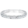 Artcarved Bridal Mounted with Side Stones Vintage Filigree Diamond Wedding Band Amal 14K White Gold