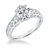 Artcarved Bridal Mounted with CZ Center Vintage Filigree Diamond Engagement Ring Mariah 14K White Gold