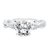 Artcarved Bridal Mounted with CZ Center Contemporary Twist Diamond Engagement Ring Rhea 14K White Gold