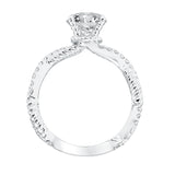 Artcarved Bridal Mounted with CZ Center Contemporary Twist Diamond Engagement Ring Rhea 14K White Gold