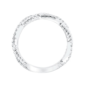 Artcarved Bridal Mounted with Side Stones Contemporary Twist Diamond Wedding Band Rhea 14K White Gold