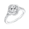 Artcarved Bridal Mounted with CZ Center Contemporary Rope Halo Engagement Ring Ryane 14K White Gold