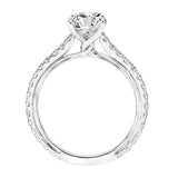 Artcarved Bridal Mounted with CZ Center Contemporary Twist Engagement Ring Carmen 14K White Gold