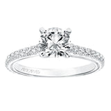 Artcarved Bridal Mounted with CZ Center Contemporary Twist Engagement Ring Carmen 14K White Gold