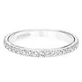 Artcarved Bridal Mounted with Side Stones Contemporary Twist Diamond Wedding Band Carmen 14K White Gold