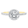 Artcarved Bridal Mounted with CZ Center Contemporary Twist Diamond Engagement Ring Quinn 14K White Gold Primary & 14K Yellow Gold