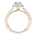 Artcarved Bridal Semi-Mounted with Side Stones Contemporary Twist Diamond Engagement Ring Quinn 14K White Gold Primary & 14K Yellow Gold