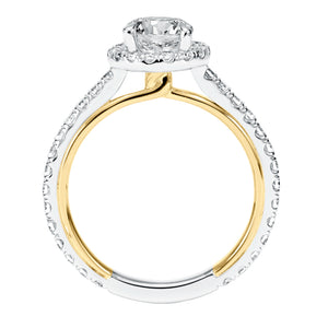 Artcarved Bridal Mounted with CZ Center Contemporary Twist Diamond Engagement Ring Quinn 14K White Gold Primary & 14K Yellow Gold