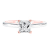 Artcarved Bridal Mounted with CZ Center Contemporary Twist Solitaire Engagement Ring Tayla 14K White Gold Primary & 14K Rose Gold