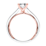 Artcarved Bridal Unmounted No Stones Contemporary Twist Solitaire Engagement Ring Tayla 14K White Gold Primary & 14K Rose Gold