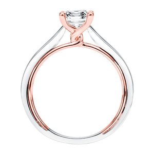 Artcarved Bridal Unmounted No Stones Contemporary Twist Solitaire Engagement Ring Tayla 14K White Gold Primary & 14K Rose Gold