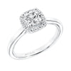 Artcarved Bridal Semi-Mounted with Side Stones Contemporary Twist Halo Engagement Ring Summer 14K White Gold