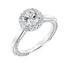 Artcarved Bridal Mounted with CZ Center Contemporary Twist Halo Engagement Ring Leilani 14K White Gold