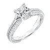 Artcarved Bridal Mounted with CZ Center Contemporary Twist Diamond Engagement Ring Theodora 14K White Gold