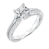 Artcarved Bridal Semi-Mounted with Side Stones Contemporary Twist Diamond Engagement Ring Theodora 14K White Gold