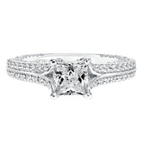 Artcarved Bridal Mounted with CZ Center Contemporary Twist Diamond Engagement Ring Theodora 14K White Gold